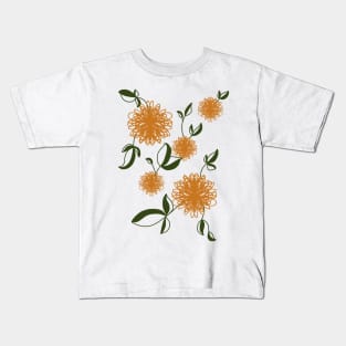 Vintage Autumn Flower Pattern Kids T-Shirt